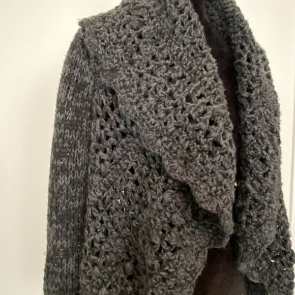 Charcoal Oversize Crochet Sweater - Picture 6 of 8